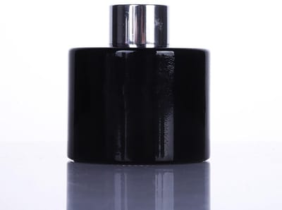 Dailygoods- Diffuser Jar 120ml - Aromatherapie - Zwart Glas - Geur Accessoires - DIY Thuis - Constant Vrijgeven Geur - Geuropslagfles