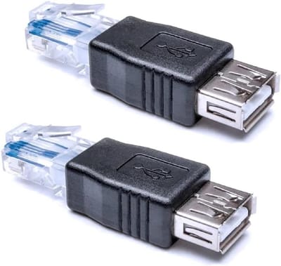 Ethernet naar USB Adapter - USB naar Ethernet Converter - Netwerkverbinding Maken - RJ45 Mannelijk naar USB Vrouwelijk