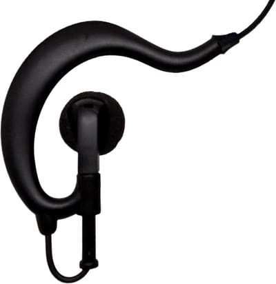 K-PO KEP 210 K Mono Oortje Earpiece – Universeel Luister-Oortje met 2.5 mm Haakse Connector – Zwart – 1-Oors Headset Accessoire
