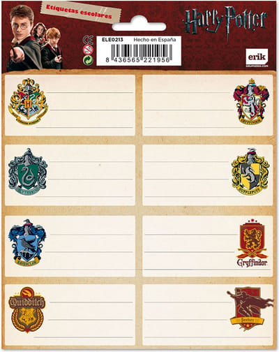 Harry Potter Etiketten 4 X 8 Cm Papier Bruin/naturel 16 Stuks