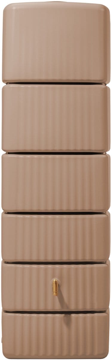 Regenton muurmodel Slim 300Liter met kraantje - Taupe PMSL300T