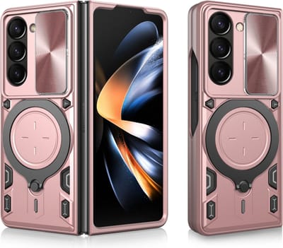 Hoesje geschikt voor Samsung Galaxy Z Fold 6 - Techsuit CamGuard Pro Back Cover - Roségoud