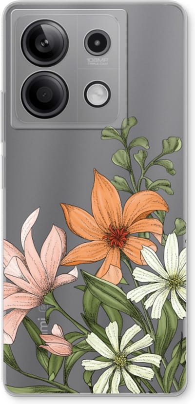 Case Company® - Hoesje geschikt voor Xiaomi Redmi Note 13 5G hoesje - Floral bouquet - Soft Cover Telefoonhoesje - Bescherming aan alle Kanten en Schermrand