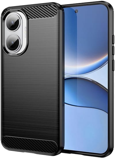Geborsteld TPU Hoesje Geschikt voor Xiaomi Poco F7 | Beschermhoes | Back Cover | Flexibel TPU | Stijlvol Carbon | Dun | Zwart