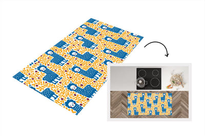 Keukenloper - Loper keuken - Meisjes - Lama - Planten - Patronen - 120x60 cm - Keukenloper vinyl