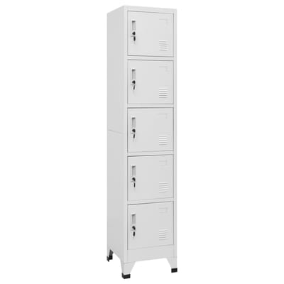 vidaXL - Lockerkast - 38x40x180 - cm - staal - lichtgrijs