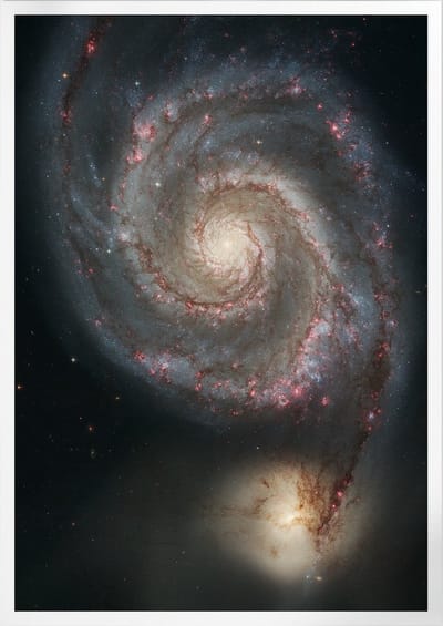 Messier 51 Whirlpool Galaxy | Space, Astronomie & Ruimtevaart Poster | A3: 30x40 cm
