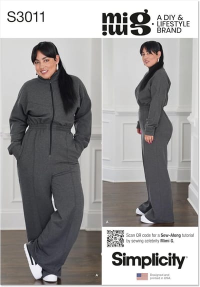Naaipatroon Jumpsuit - Kleding Patroon - Zelf Kleding Maken - Hoge Kraag Ritssluiting - Maten 20-28 - Meerkleurig
