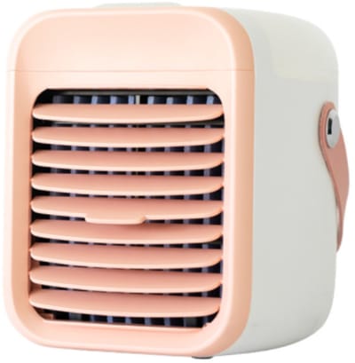 Draadloze draagbare mini-luchtkoelerventilator, multifunctionele persoonlijke USB 2000 MAh-luchtkoeler met 3 snelheden, 7 kleuren veranderende LED-nachtlampje-luchtbevochtiger met watertank, geschikt voor iedereen, inclusief peuters-grijs