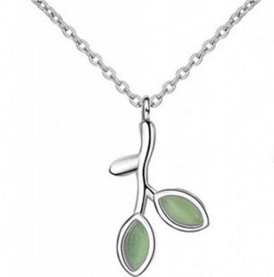 Ketting Green Leaf zilver - Charme Bijoux
