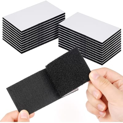 TOVBMUP Klittenband - Dubbelzijdig klittenband zelfklevend - Brede zelfklevende pads - Voor bevestigen, organiseren, opbergen - 50 mm x 100 mm - 20 stuks