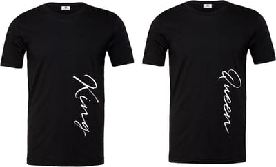 T-shirt King & Queen - Shirt voor hem en haar - Maat S