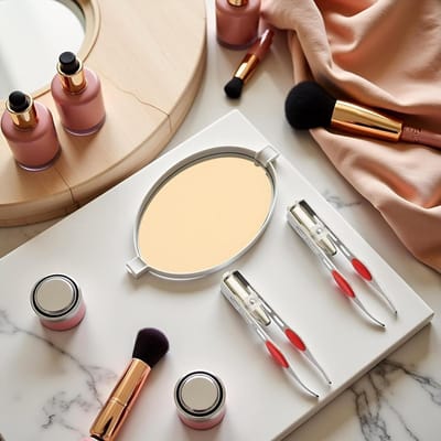 Pincet met LED - Make-up tool - Gezichtsverzorging - Verbeterde zichtbaarheid - 2 stuks - Zilver