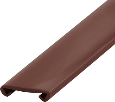 Trapleuning PVC kunststof profiel voor gumm leuning - 5 meter, 40 x 8 mm, bruin