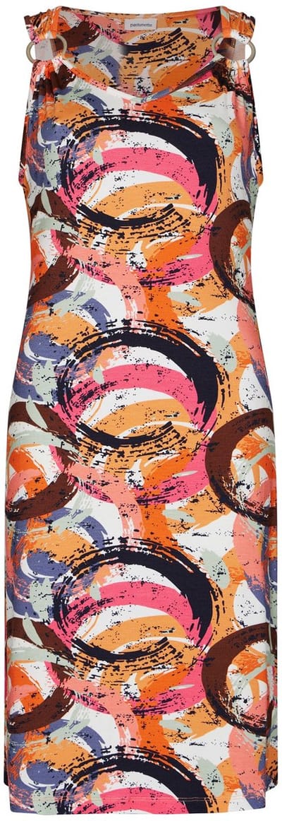 Pastunette - Jurk - Vivid - EcoVero Viscose - Mouwloos - Roze/Multi - Maat 48