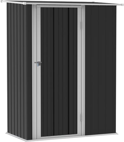 Clruro Tuinhuis - 142 x 84 x 189 cm - met deuren en afsluitbaar - Staal - Donkergrijs