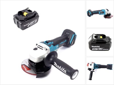 Makita DGA 504 F1 accu haakse slijper 18 V 125 mm borstelloos + 1x accu 3,0 Ah - zonder oplader