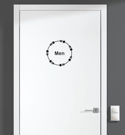 Deursticker - Men - Zwart 15x15