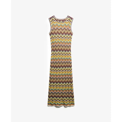Superdry - Gebreide midi-jurk met zigzagmotief - Dames - Jurken