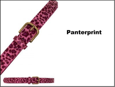 Luxe Panter riem pink/zwart - lengte 113cm - Disco thema feest festival party optocht dieren fun