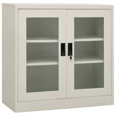 vidaXL - Kantoorkast - 90x40x90 - cm - staal - lichtgrijs
