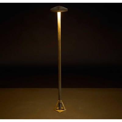 Moretti Luce LED tuinpadverlichting Aura Disk, hoogte 80 cm, antiek messing, IP65