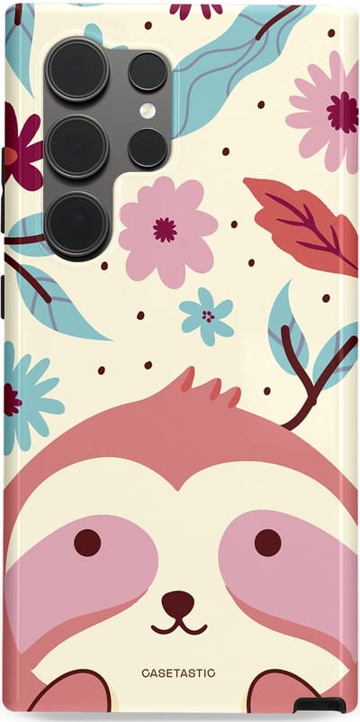 Casetastic Hoesje Geschikt voor Samsung S24 Ultra - Stijlvolle Beschermende Duo-layer Case - Luiaard knuffels