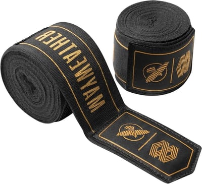 Hand Wraps - Zwachtels Boksen - Vechtsport Training - Ademende Stretchstof - 180 Inch - Zwart Goud