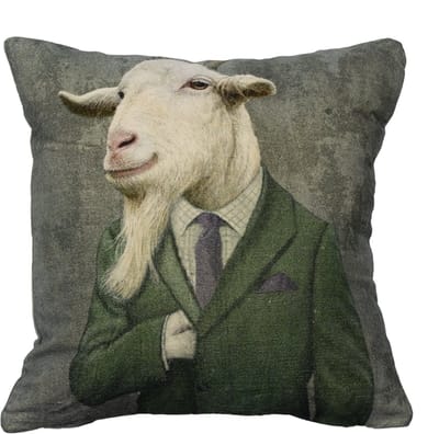 kussen fluweel preppy geit 45x45cm*