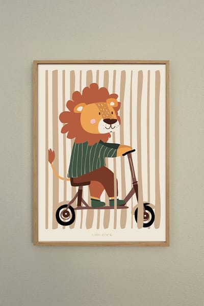 Poster Leeuw Luca - kinderkamer poster - babykamer poster - jungle poster - Label Lune 50x70cm