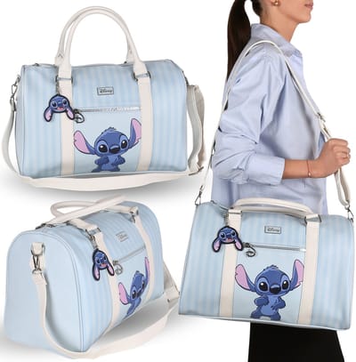 Disney Stitch Blauwe reistas voor jongeren, toeristentas, handbagage voor vliegtuigen 41x20x26cm