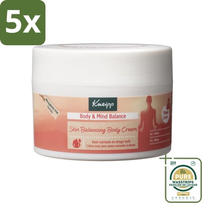 5 x Kneipp - Body crème - Body & Mind Balance - Iris & Vetiver - 200 ml - Grootverpakking - Body Crème - Balans - Ontspanning - Huidverzorging - Iris Extract