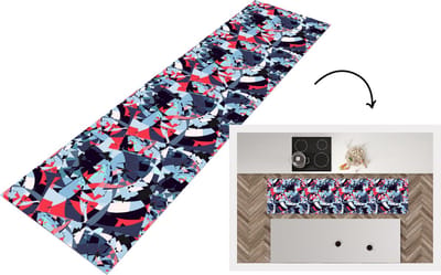 Keukenloper - Loper keuken - Patroon - Abstract - Versiering - 200x50 cm - Keukenloper vinyl