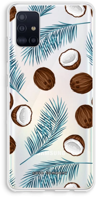 Case Company® - Hoesje geschikt voor Samsung Galaxy A51 4G hoesje - Kokosnoot - Soft Cover Telefoonhoesje - Bescherming aan alle Kanten en Schermrand
