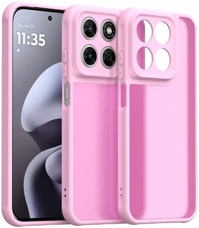 Hoesje geschikt voor Motorola Moto G87/G77/G76 - Phonesta AirFrost Semi-Transparante Back Cover - Mat Bubblegum Pink