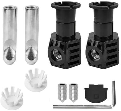 WC Bevestigingsset - Toiletbevestiging - Toilet Ophangen - Stabiele Fixatie - 7.4 x 4 x 3.5 cm - Zwart