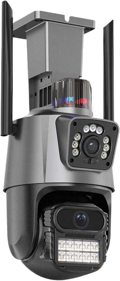 Beveiligingscamera - IP camera - Thuis bewaken - Dubbele lens dual display - 8 MP 4K - Wit