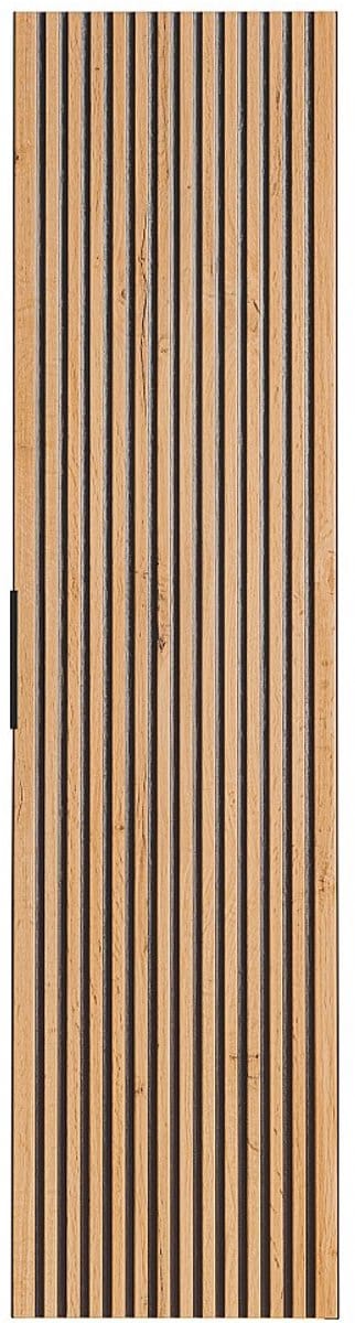 Vente-unique Zwevende badkamerkolom - Licht naturel en zwart - H140 cm - MADELA