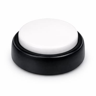 Sprekende tijdknop – slechthorend & slechtziend– 9 cm – wit