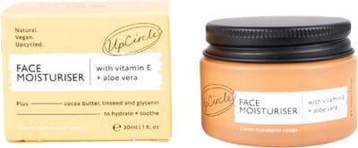 UpCircle - 99% Natuurlijk Moisturizer - Vegan - Voor Alle Huidtypes - Met Arganpoeder, Aloe Vera en Cacaoboter - 2 x 30 ml