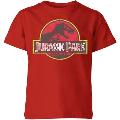 Jurassic Park Logo Vintage Kids' T-Shirt - Red - 134/140 (9-10 jaar)