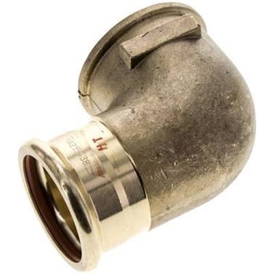 90 graden L-Perskoppeling - 42mm & Rp 1-1/2'' Persmof - Koperlegering