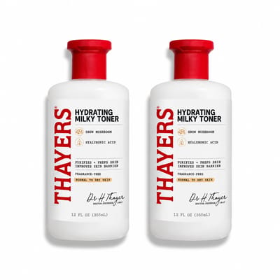 Thayers Milky Face Toner – Snow Mushroom & Hyaluronzuur – Hydraterende Toner – 2x 355 ml