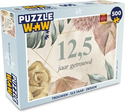 Puzzel 12,5 jaar getrouwd - Quotes - Jubileum - Spreuken - Legpuzzel - Puzzel 500 stukjes