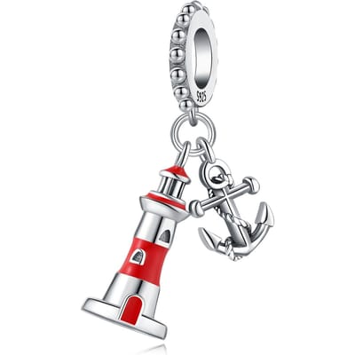 Koperen Wachttoren Schipanker Hanger Armbanden Bedel Past om Armband Voor Vrouwen Sieraden Feestje Kralen Doe-het-zelf Cadeau Accessoire gray