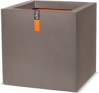 Capi Europe - Bloempot vierkant Smooth NL - 30x30 - Warm taupe - Opening Ø24 - Bloempot voor binnen en buiten - Levenslang garantie - Breukbestendig - 100% Recyclebaar - CO2 Neutraal geproduceerd - KWT902