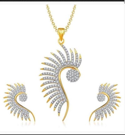 N3 Collecties Sieradenset met Zirokonia Stenen Hanger en 18 Karaat Gouden Ketting - 42 cm