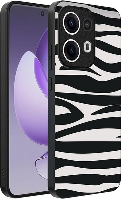 Smartphonica Telefoonhoesje Geschikt voor Oppo Reno 13 Pro met zebra opdruk - TPU backcover case zebra design - Zwart Wit geschikt voor Oppo Reno 13 Pro