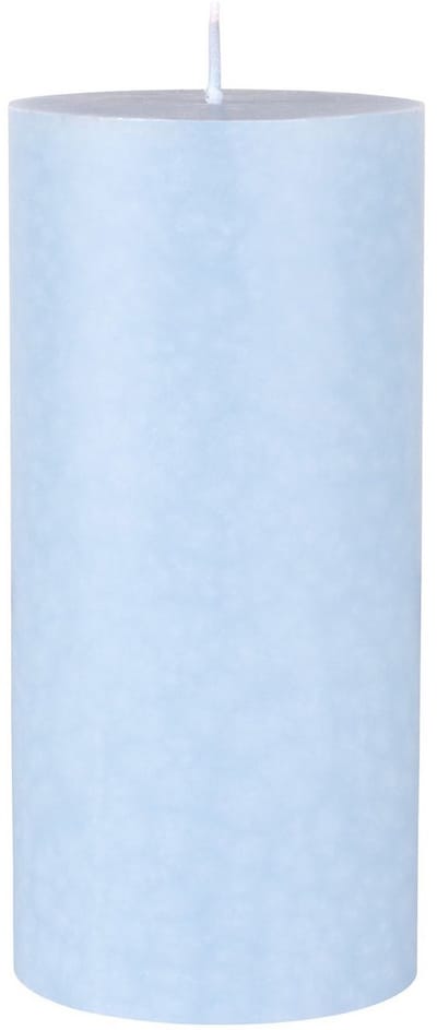 Lichtblauwe cilinderkaarsen/stompkaarsen 15 x 7 cm 50 branduren - geurloze kaarsen blauw licht