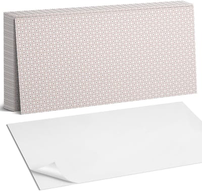 Coloray Plaktegels - Patroon met cirkels in een raster Zelfklevende Wandtegels - 40 cm x 20 cm - Romig Plaktegels - 10 stuks - Rechthoek PVC Tegels - Plaktegels Badkamer - Vloertegels Zelfklevend - Vinyl Tegels - Portugese Tegels